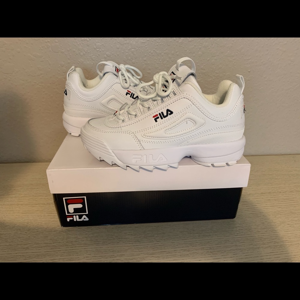 White Fila Disrupter Sneakers